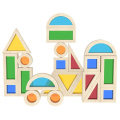 Factory Direct Sale Educational Wooden Toys Colorful Montessori Wooden Geometric Shape Rainbow Block Toy For Kids kids